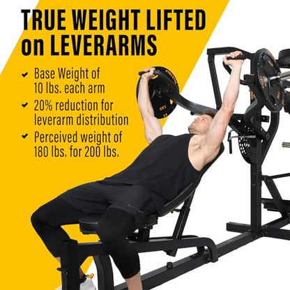 Powertec Fitness Workout Bench Multiystem for Chest, Arms, Legs, 120.1 x 73.3 x 80.5 Inches - Adjustable, Multi-User Weight Machines with Isolateral Arms - Premium at Home Gym Equipment - color: Black