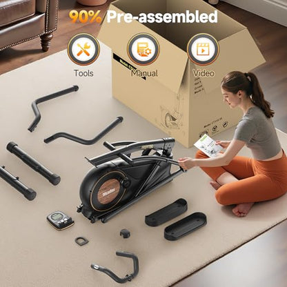 Niceday Elliptical Exercise Machine with 15.5/18/19IN Long Stride - color: 18IN Stride Black
