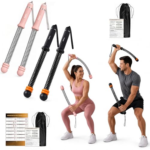 Portable Cordless Battle Ropes – Home Gym Workout Equipment for Intensive Training & Core Strength, Ideal for Home, Office, Travel and Small Spaces(Black & Pink) - color: Black & Pink