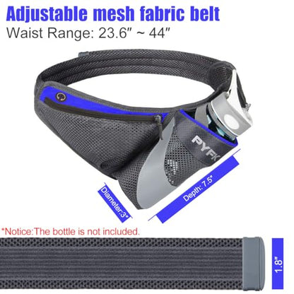 PYFK Running Belt Hydration Waist Pack with Water Bottle Holder for Men Women Waist Pouch Fanny Bag Reflective - color: Blue