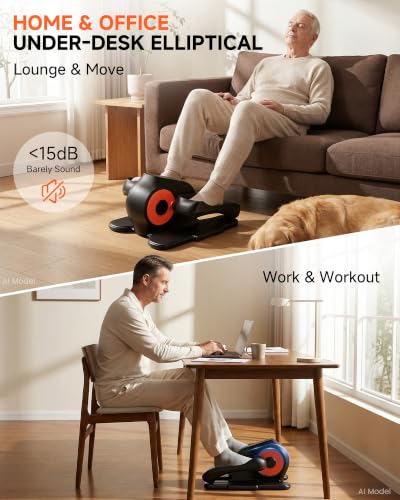 GORISE Under Desk Elliptical Exercise Machine, Seated Pedal Exerciser Leg Exerciser as Seen on TV with Remote Control & 10 Adjustable Speed for Seniors & Women Home Ussage - style: 002 Basic