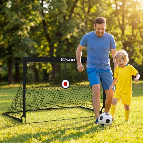 Soccer Goal, Kids Soccer Goals for Backyard Set of 2, Pop Up Soccer Net - color: Black, size: 6X4 FT