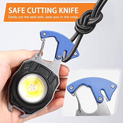 MAKDAK 4PC Keychain Flashlight Rechargeable Cob Keychain Work Light 7 Modes 1600Lumen High Lumen Flashlights for Emergencies,EDC - color: (Orange and Blue)*2PC