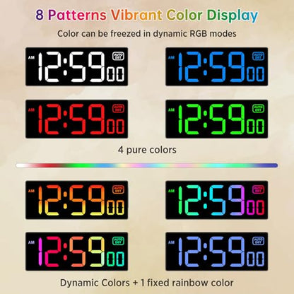 Soobest Digital Wall Clock, Remote Control Electric Timer Seconds for Gym - color: 10.2“ Multicolor