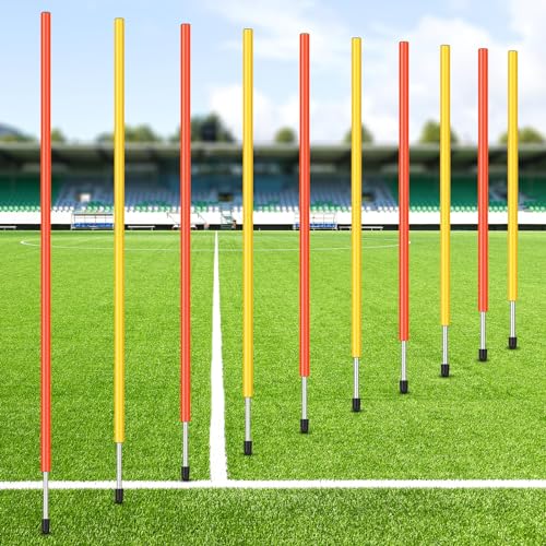 Silipull Training Agility Poles 5ft Adjustable Soccer Training Poles Soccer Practice Sticks Sports Speed and Agility Practice Equipment for Outdoor Speed Sport Drills