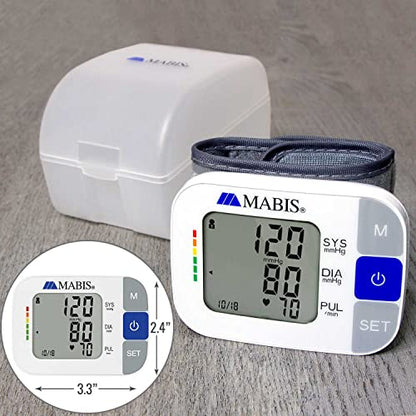 MABIS Universal Wrist Talking Blood Pressure Monitor, Visual BP Guide, 396 Reading Memory Storage for 4 Users, Protective Storage Case - size: Wrist, style: Talking Wrist