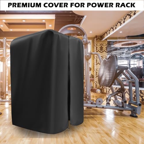 47"-110"W Squat Rack Cover with Waterproof Zipper for Gym Equipment - size: 55.8"W x 40"D x 80"H
