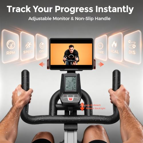 YOSUDA PRO Magnetic Exercise Bike 350 lbs Weight Capacity - color: Orange