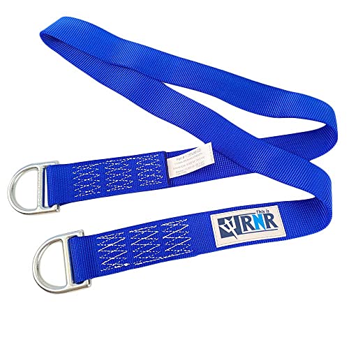 Rock-N-Rescue Professional Nylon Web Anchor Strap - Safety-Rated D-Ring Configuration, Heavy-Duty Fall Protection Equipment, Multiple Lengths 36-180 Inch, Industrial Safety Gear - size: 60"