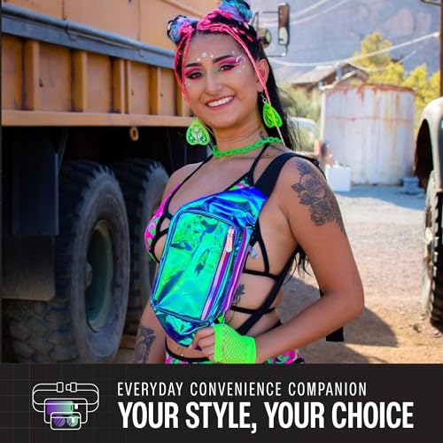 SoJourner Waterproof Holographic Fanny Pack, Transparent Purple - color: Transparent - Purple