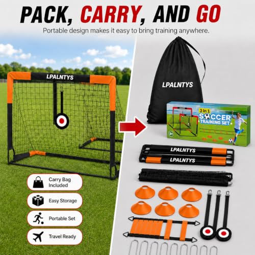 4x3ft Soccer Goal Set of 2, Kids Soccer Goals for Backyard