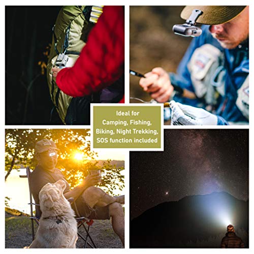 Claymore Capon 120H (Tan) - LED Rechargeable Clip-On Cap Headlamp, Lightweight Hat Light for Camping, Running, Hiking, Emergency & Industrial Use, Waterproof, USB-C, Up to 45 Hours of Battery Life. - color: 120H (Tan)