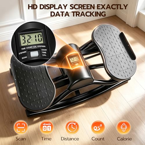 Rock Stepper Side to Side Lateral Motion Machine – Low-Impact Home Workout, Full-Body Engagement, Adjustable Resistance Bands + Digital Monitor, No Assembly Needed, Supports 250 lbs