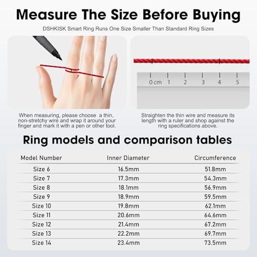 Smart Ring Health Tracker for Women & Men Fitness Tracker Ring White 9# - color: White, size: 9#