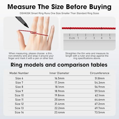 Smart Ring Health Tracker for Women & Men Fitness Tracker Ring White 9# - color: White, size: 9#