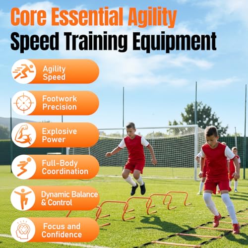 Agility Ladder,Soccer Training Equipment Set,Speed & Agility Training - color: Orange