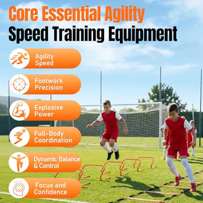 Agility Ladder,Soccer Training Equipment Set,Speed & Agility Training - color: Orange