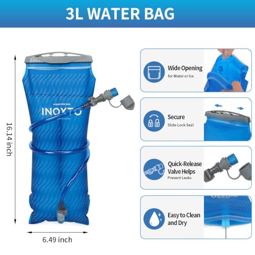IX INOXTO Hiking Hydration Backpack with 2L/3L Water Bladder for Women and Men18L/25L Water Backpack for Hiking, Cycling, Climbing, Camping - style: Black-3L Water Bladder