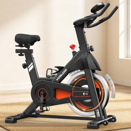 YOSUDA PRO Magnetic Exercise Bike 350 lbs Weight Capacity - color: silver orange