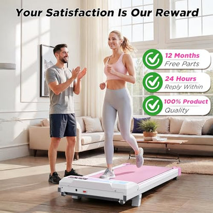 FYC Walking Pad with Incline for Home & Office - Under Desk Walking Pad Treadmill, Portable Walking Machine with Remote Control, LED Display, 300LBS Capacity, 2.5HP Quiet Motor - color: pink