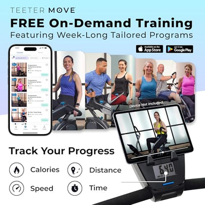 Teeter FreeStep Recumbent Cross Trainer Stepper, Zero-Impact Exercise Bike Alternative w/Patented Physical Therapy Stride, Up to 350lb, Free App w/Trainer Workouts - style: LT1