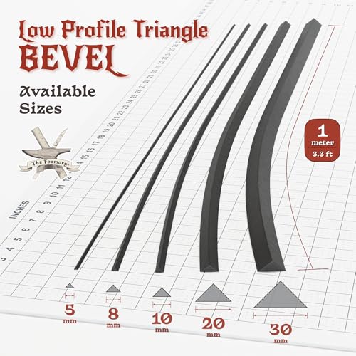 The Foamory Black EVA Foam Bevel Low Profile Triangle 20mm x 1M Long Dowel - color: 1 Pack: 1M Length - 20mm Thickness, size: Black - Triangle: Low Profile