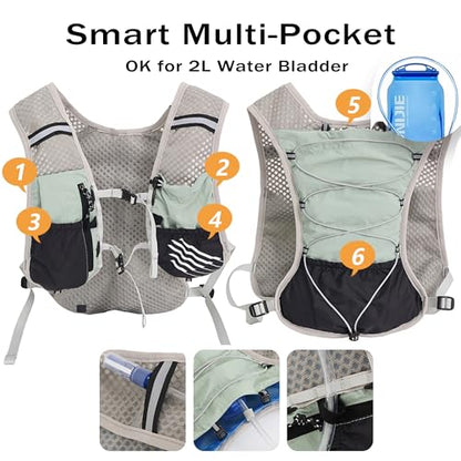 Hydration Running Vest for Women Men, Water Vest Backpack 2L, Lightweight Hydration Pack Water Backpack for Hiking, Trail Marathon Race