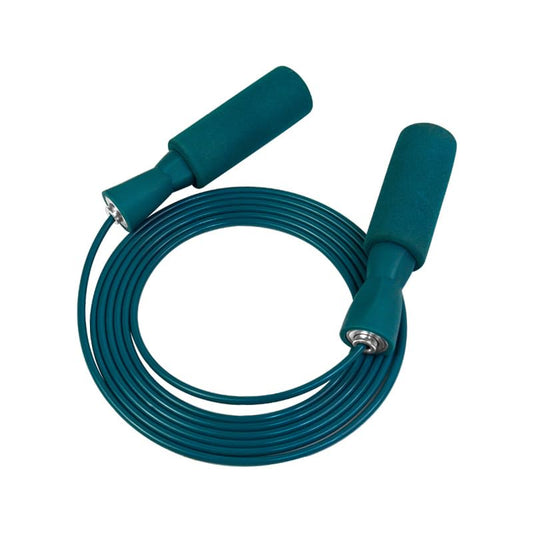 Fixed Length Skipping Rope with Sweat Absorbent Foam Handles, Tangle Free Fitness Jump Rope for Adult Daily Workout Training - color: Teal Green