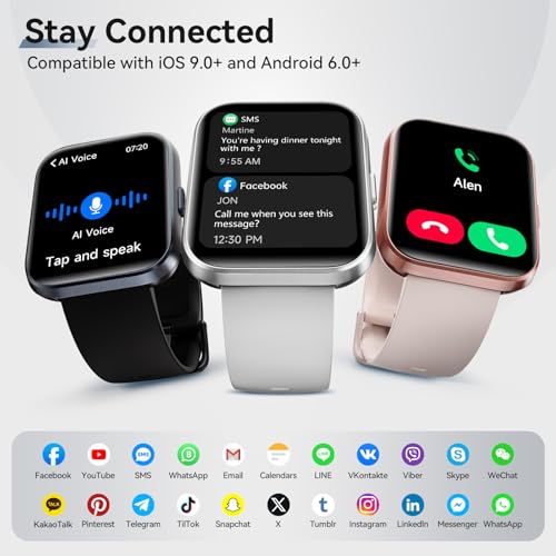 Smart Watches for Women Men, 1.85" Smart Watch for Android Phones/iPhones - color: White