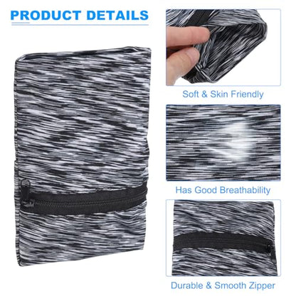 PATIKIL Wrist Pouch, Wrist Wallet Sports Wristband Wallet with Zipper Pocket for Running Jogging Hiking Cycling Yoga - color: Dark Gray