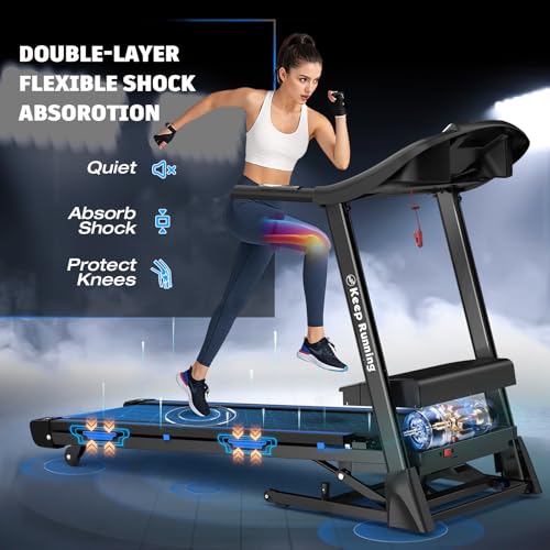 Treadmills for Home with Incline, 16in Wide Belt, App, Bluetooth, 8.5 MPH Walking Pad Treadmill Running Machine 330 Lbs Capacity, Pulse Heart Rate Sensor, 3.5HP Quiet Brushless Motor - color: GREEN
