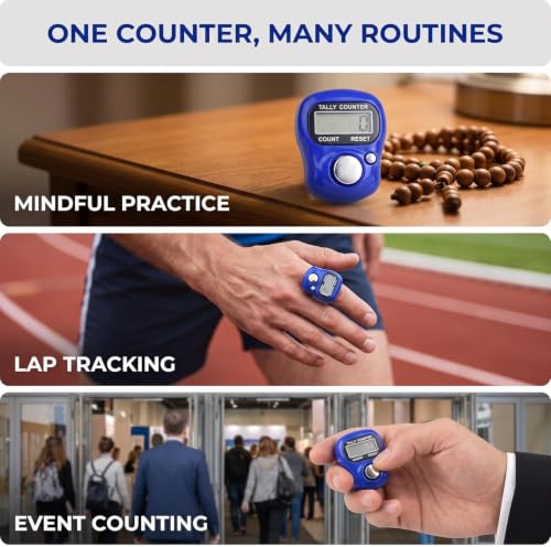 5 Digit LED Digital Row Counter, Display Counter Clicker,Handheld Number Click Counter,Finger Tally Counter,Electronic Finger Counter Hand Tally Counter with Ring for Golf,Track and Field Lap Counters