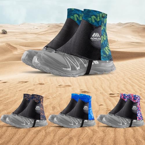 AONIJIE Low Trail Running Gaiters Reflective Ankle Guards for Hiking Marathon Triathlon Breathable Sand Prevention - color: Orange