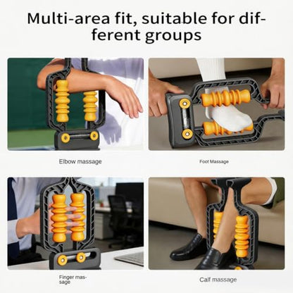 Roller Massager Adjustable Relax Non-Slip Tool with Spring Base - color: Black