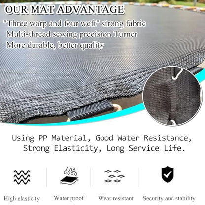 Trampoline Mat, Dia:60"/80", Fits 6FT/8FT Frame, with 36/42/48 V-Rings for Choose and Spring Tool, Reinforce, UV-Resistant, Not Include Spring - size: Fit 8 FT FRAME, style: 80" Diam | 48 V-Rings | Fits 5.5" SpringsLength