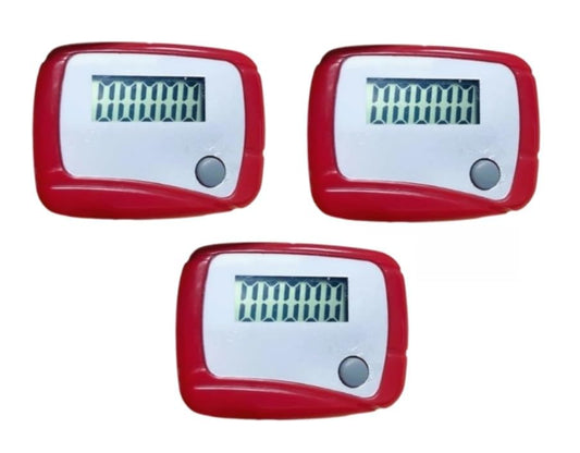 3Pcs Portable Counter Mini Digital LCD Pedometer Sports Walking Running Step Counter Meter Walking Distance Miles,Exercise Time, Calorie Counter, Daily Target Monitor,Electronics and Gadgets,Red