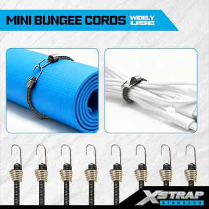 XSTRAP STANDARD 20 Pcs Mini Bungee Cords with Hook, 10-Inch Elastic Straps - color: Camouflage