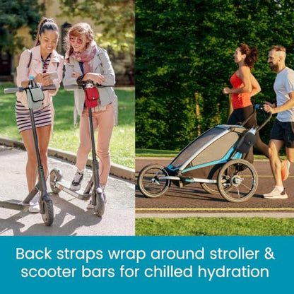 Neoprene Bottle Holder and Phone Holder for Walker, Scooter, Wheelchair - color: Black