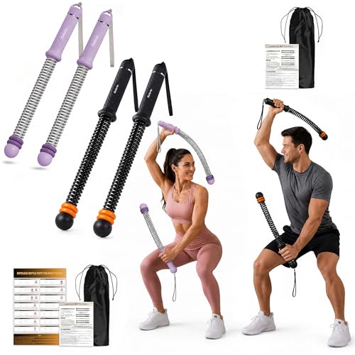 Portable Cordless Battle Ropes – Home Gym Workout Equipment for Intensive Training & Core Strength, Ideal for Home, Office, Travel and Small Spaces(Black & Purple) - color: Black & Purple