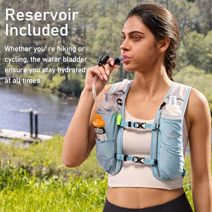 Running Hydration Vest 5L, Running Vest Pack with 1.5L Water Bladder - color: Blue
