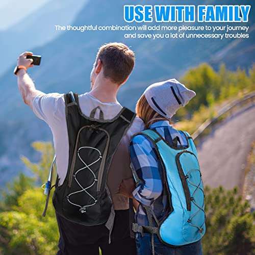 Wesiti 2 Pack Water Backpack Pack with 2L Hydration Bladder, Black, Blue - color: Black, Blue