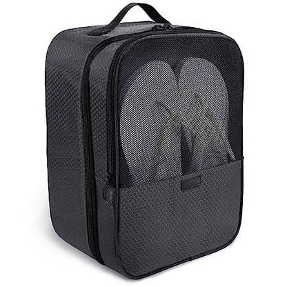 AOSBOS Shoe Bag for Travel,2 Layers Shoes Organizer,Honeycomb Black - color: HoneycombGrey