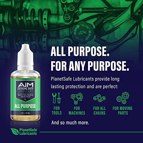 Planet Safe AIM Extreme Duty Lubricant (Small Bundle 1oz + 4oz) Made in The USA. Multi-Purpose for Home, Garage, Doors, Hinges, Gym Equipment - Penetrates, Cleans, Lubricates, Protects, 3 in 1 Oil - size: AiM | Bundle | Small