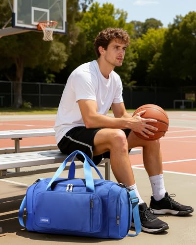 HOTOR Gym Bag, Duffle Bag with Shoe Compartment, Blue 20.5x11x10.6 Inch - color: Blue, size: 20.5" x 11.0" x 10.6"
