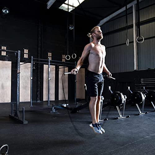 𝐒𝐩𝐞𝐞𝐝 𝐉𝐮𝐦𝐩 𝐑𝐨𝐩𝐞 𝐟𝐨𝐫 𝐅𝐢𝐭𝐧𝐞𝐬𝐬 - Skipping Rope for Women Men Exercise with Adjustable Length Jumping Rope and Alloy & Silicone Handles Suitable for Workout Boxing Home Gym - color: Black