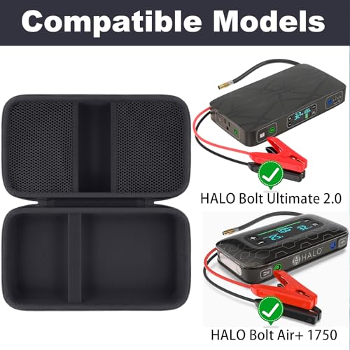 khanka Case for HALO Bolt Ultimate 3.0/2.0/Air+1750 Jump Starter,Black - color: Black, style: For Halo Bolt Ultimate 2.0/Halo Bolt Air +1750