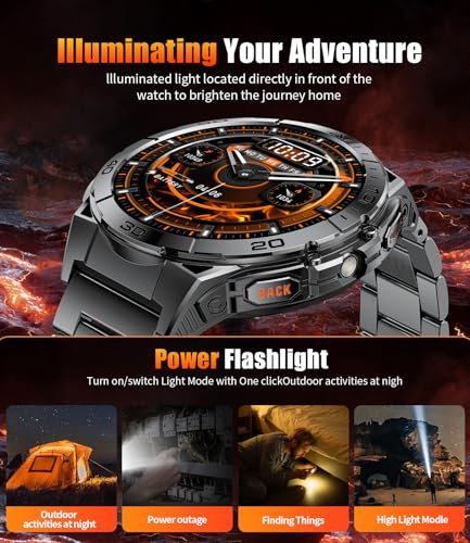LIGE Military Smart Watch for Men, 1.6'' AMOLED Rugged Smart Watch with 600mAh Battery/Heart Rate/Blood Pressure/Sleep Monitor,IP68 Waterproof Fitness Tracker Watch for Android iPhone Gery - color: Gray