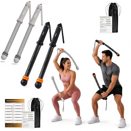 Portable Cordless Battle Ropes – Home Gym Workout Equipment for Intensive Training & Core Strength, Ideal for Home, Office, Travel and Small Spaces(Black & Grey) - color: Black & Grey