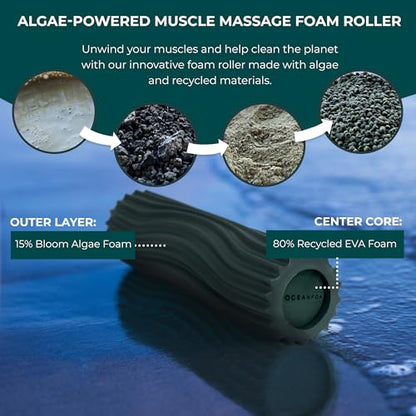 Oceanfoam Ripple Roller - Small Foam Roller for Physical Therapy (Hunter) - color: Hunter