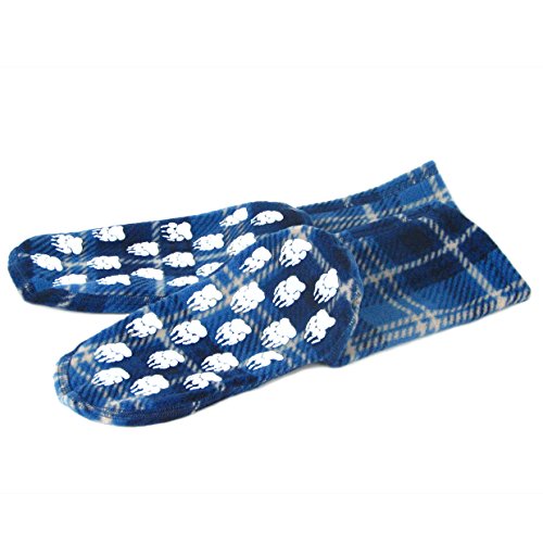 Polar Feet Fleece Socks Extra Wide Stretchy with Nonslip Grip for Men Women - color: Flannel, size: Small